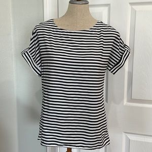 Jennifer and Grace top striped blouse short sleeve black & white women’s size S